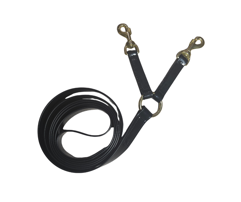 horse lead pvc double clip brass racing