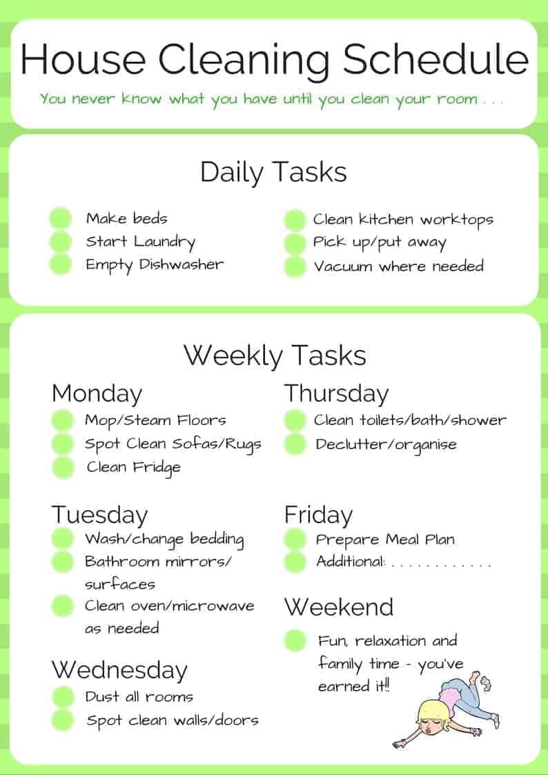 House Cleaning Schedule