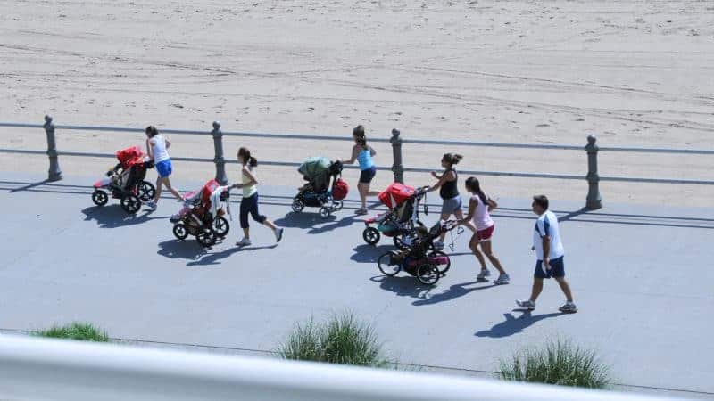 Women jogging with strollers Jogging stroller