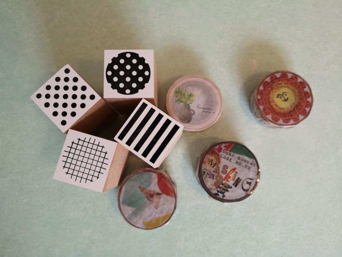 HOW wooden stamps and washi tape