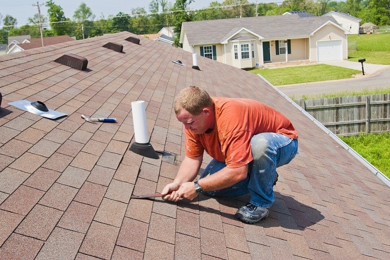 Roof being repaired