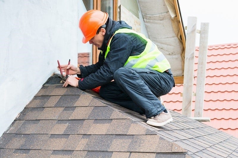 Roof being repaired