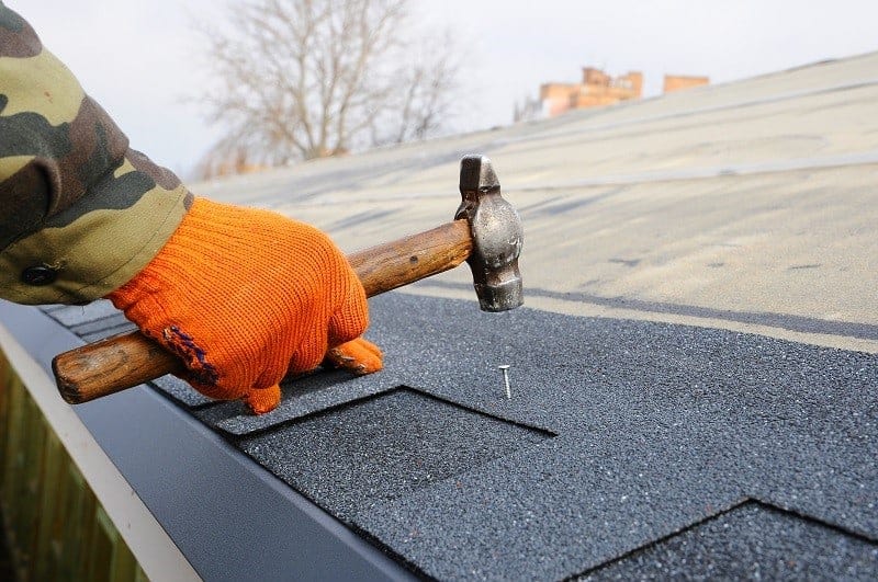 Roof being repaired