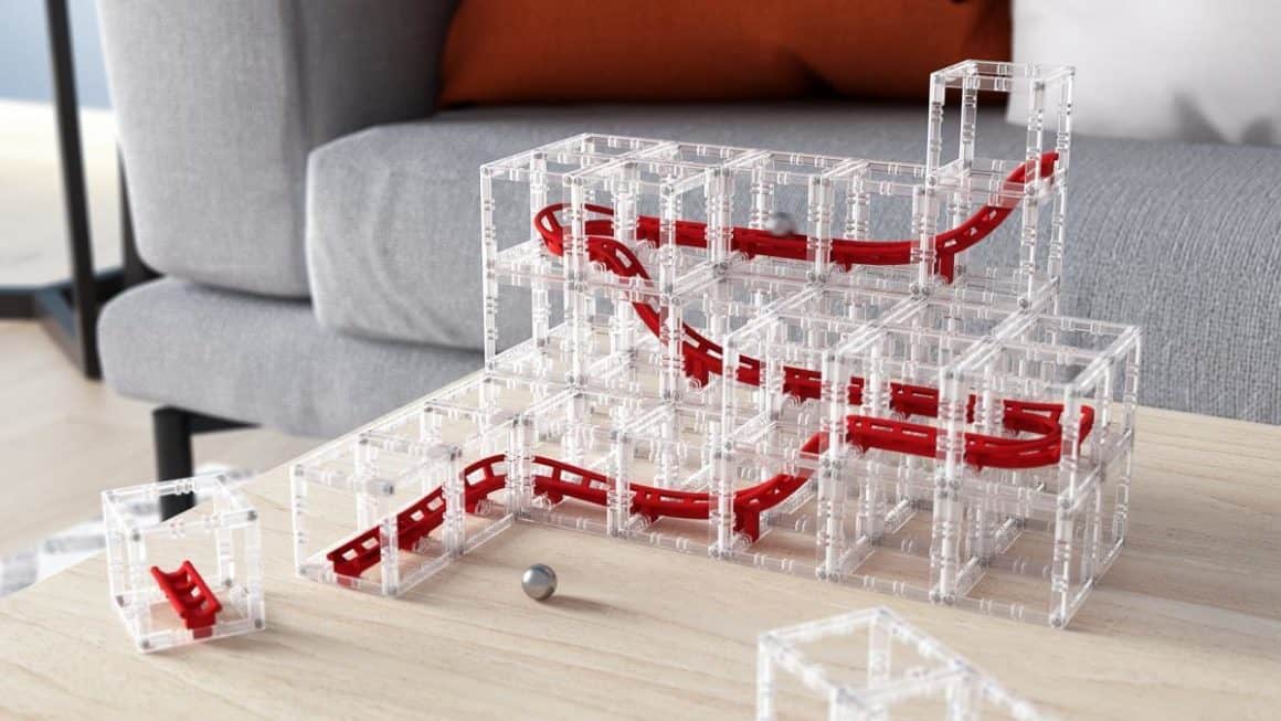 DesignNest MagnetCubes Rollercoaster Marble Run DesignNest MagnetCubes Rollercoaster Marble Run