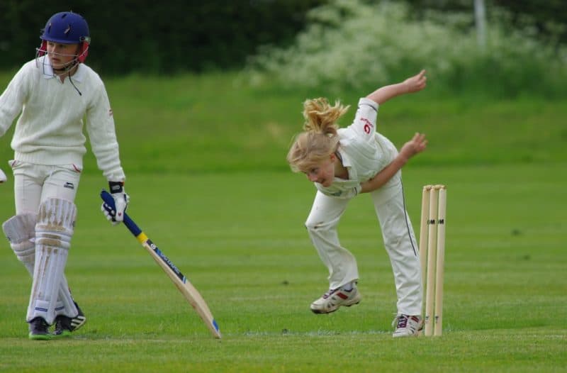 Playing cricket
