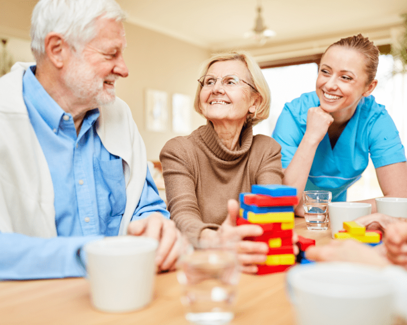 a group of people playing a game