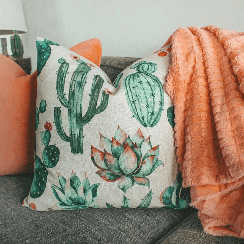 Orange throw pillow cover