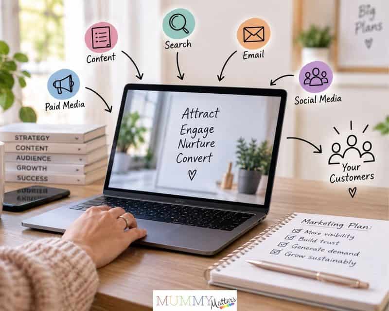 Demand generation marketing strategy using content, search, email, social media and paid media