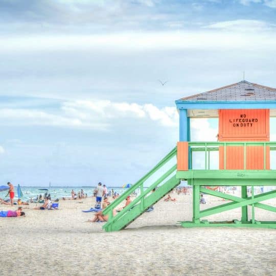 a lifeguard tower on a beach