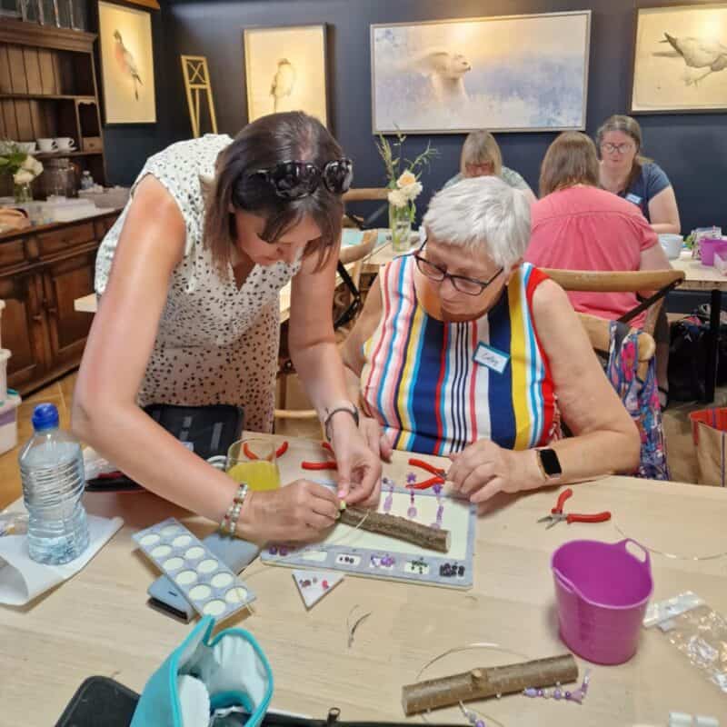 Sabina teaching at Riverside Beads Craft Retreat