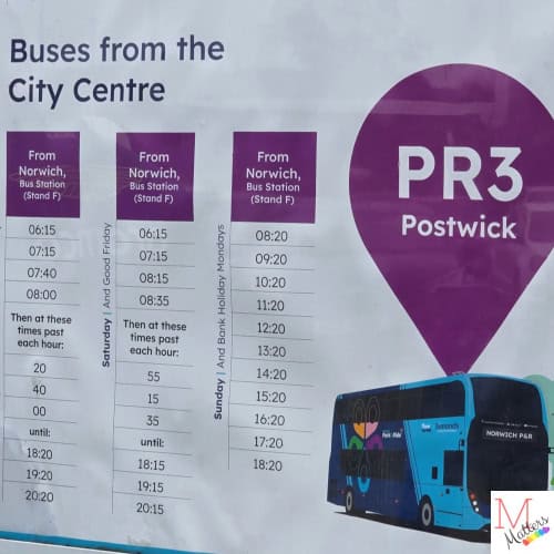 Postwick Park n Ride Timetable