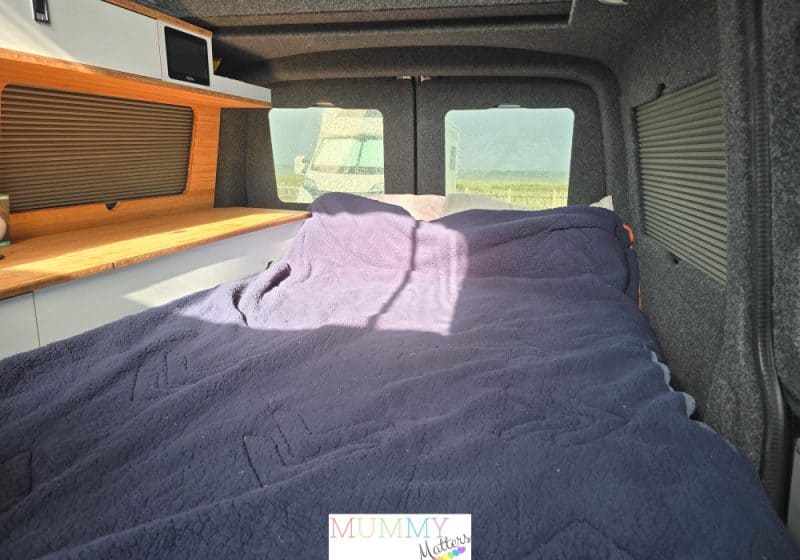 Double bed in VW T6 Campervan