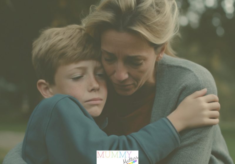 Parent supporting son