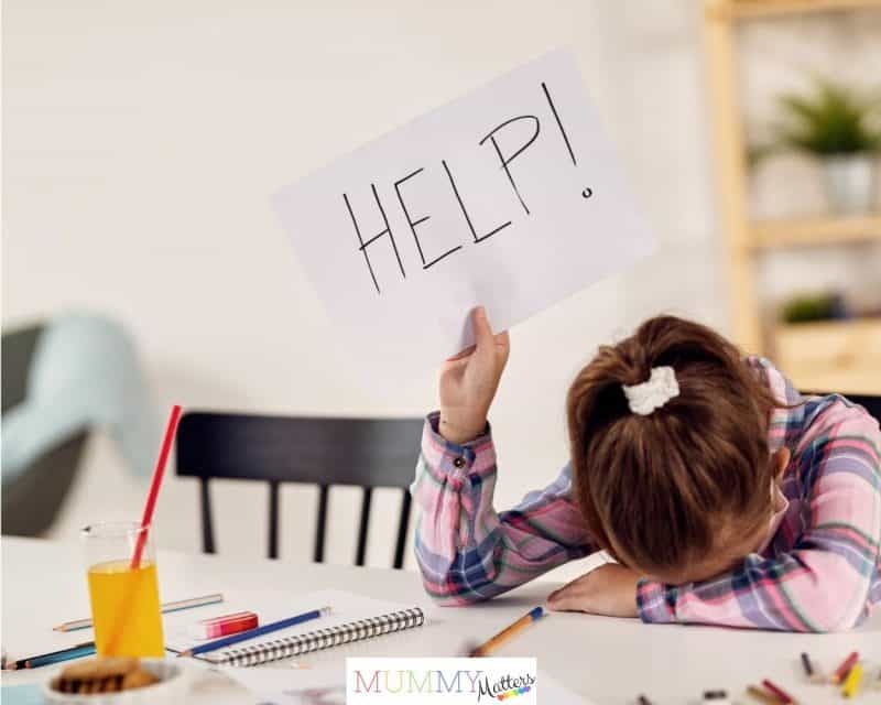 Child struggling with a task