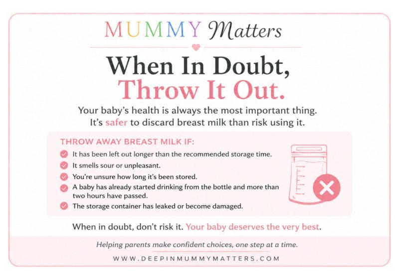 When should breast milk be thrown away