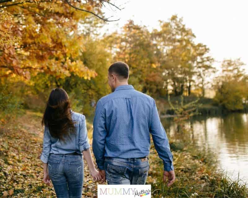 Couple enjoying a walk outdoors