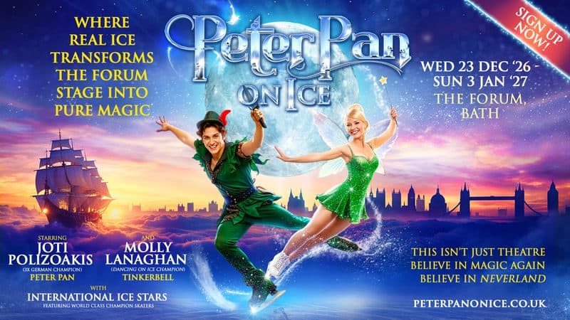 Peter Pan on Ice promotional artwork for the Bath and Shrewsbury productions.