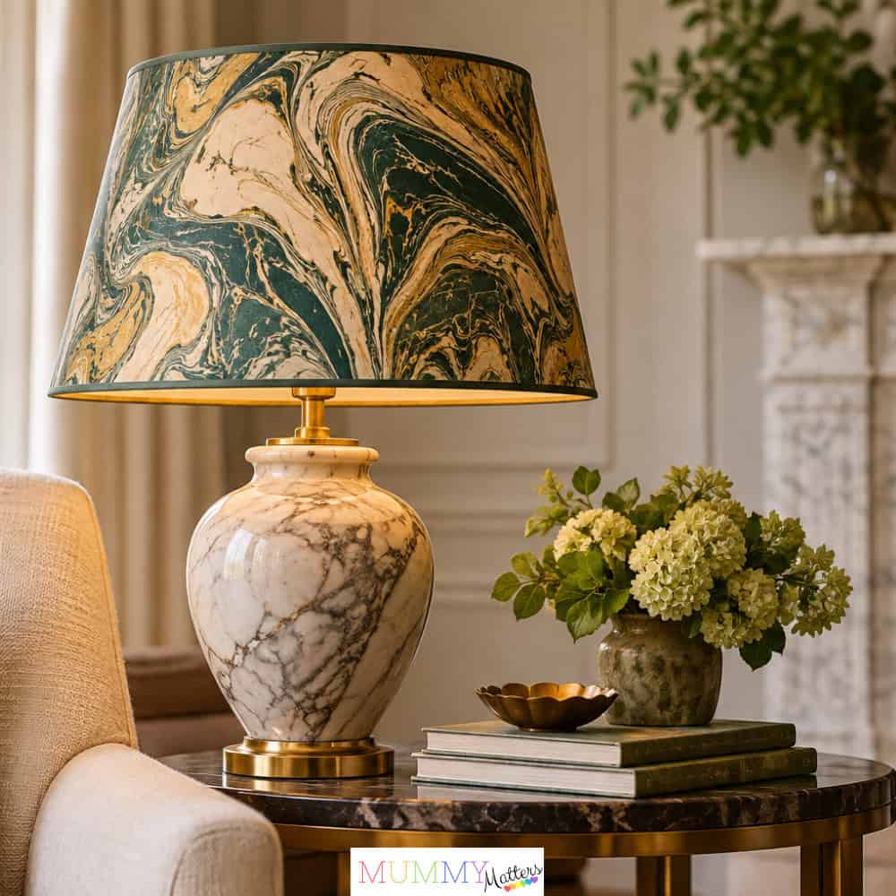 Marble accents table lamp