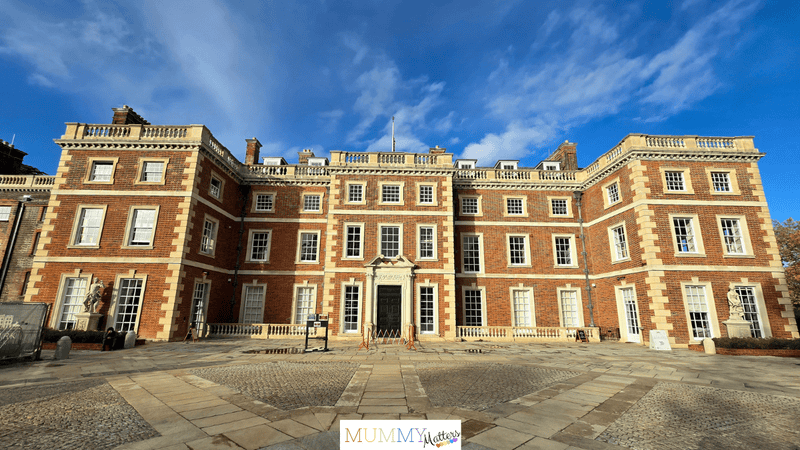 Front exterior of Trent Park House of Secrets in North London, photographed during our family visit.