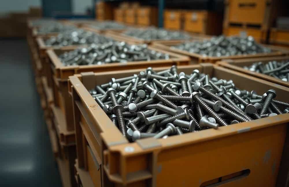 Bulk steel fasteners for reliable construction and industrial use.