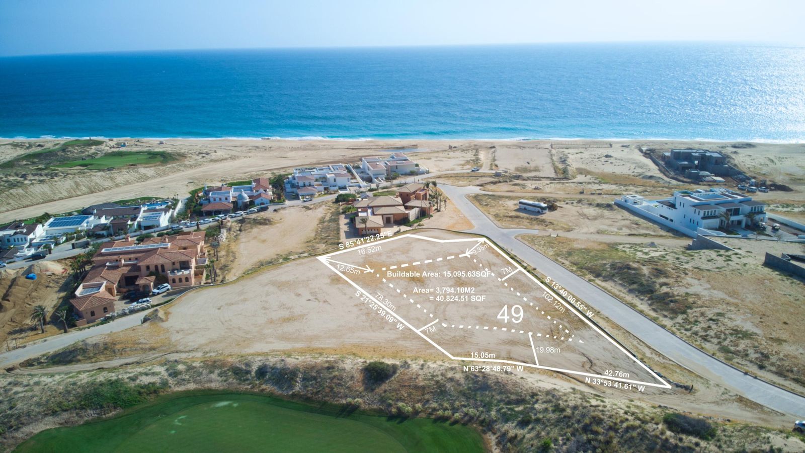 Beach Estates Lot 49, Beach Estates, Diamante: Aerial View Of The Lot With Boundaries