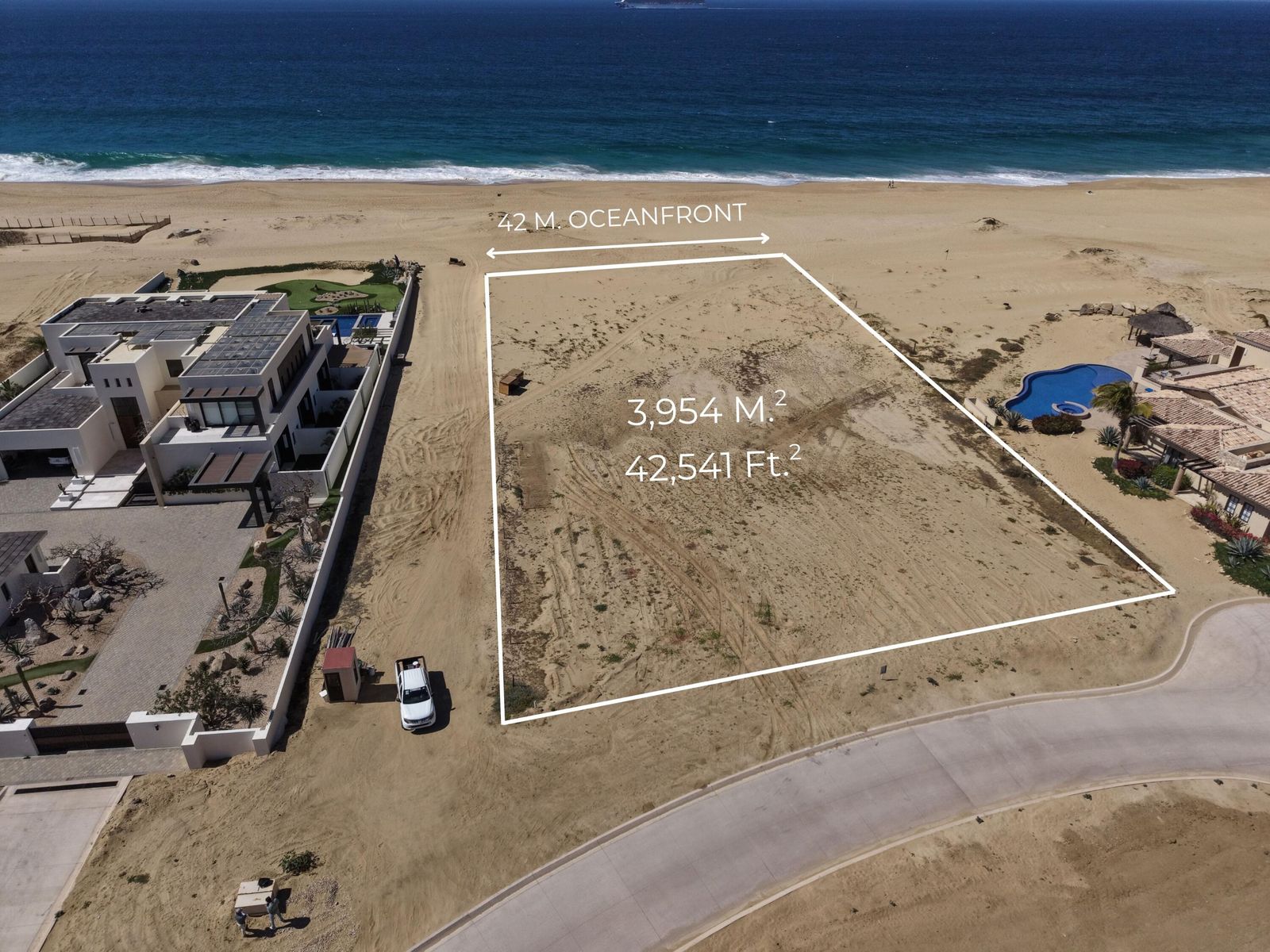 Beach Estates Lot 5, Beach Estates, Diamante: Aerial View Of The Lot With Boundaries