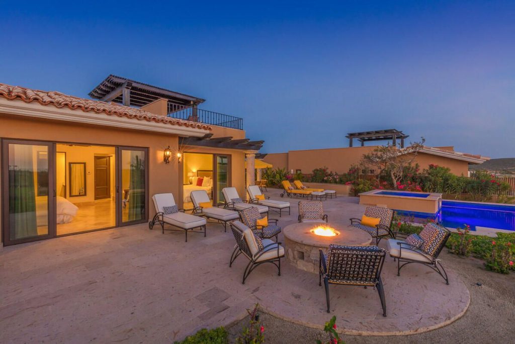 Casita 21, Las Casitas, Diamante – Homes For Sale In Diamante Casita 21, Las Casitas, Diamante: Rear Terrace At Dusk