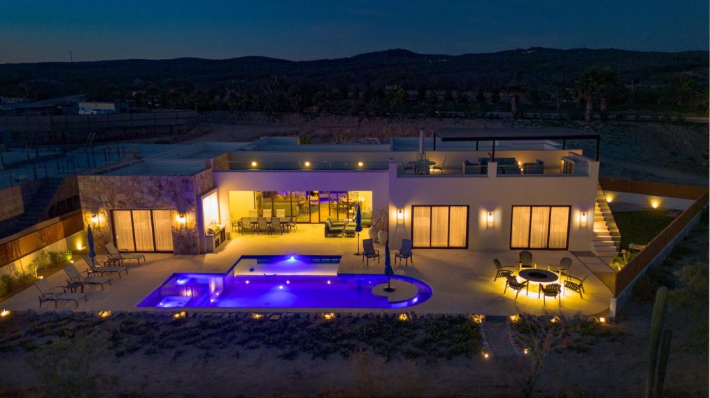 Las Terrazas 13, Diamante – Homes For Sale In Diamante Las Terrazas 13, Las Terrazas, Diamante: Rear Exterior And Pool At Night