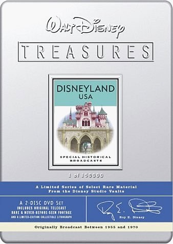 Walt Disney Treasures: Disneyland USA" DVD case, showcasing Sleeping Beauty Castle and collectible edition details for Disney fans.