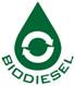 Green drop with a circular arrow and "Biodiesel" below, like GoGreenEnergy’s renewable fuel for eco-friendly theme park rides.