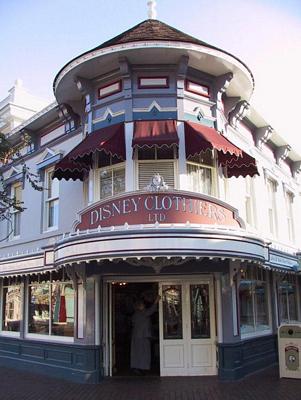 Iconic Disney Clothiers Ltd on Main Street USA, with its signature red awning—a must-stop for Disney fans snapping photos.