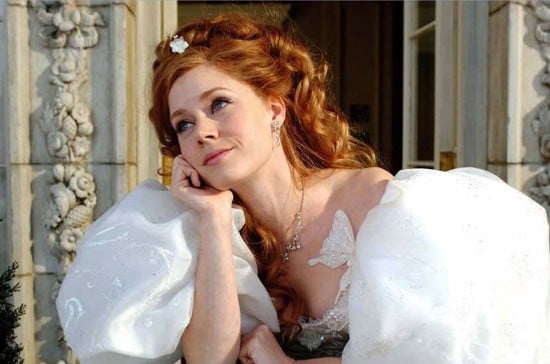 A guest dressed as a Disney princess in a white, puffy-sleeved gown poses wistfully, channeling fairytale magic.