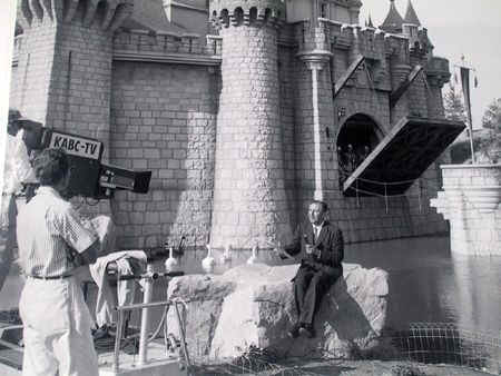 Walt Disney on the opening day of Disneyland in 1955