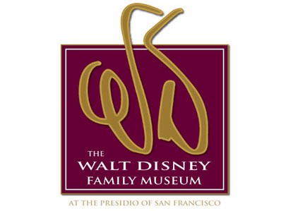 The Walt Disney Family Museum logo displays gold initials on maroon, capturing the magic and history beloved by Disney fans.