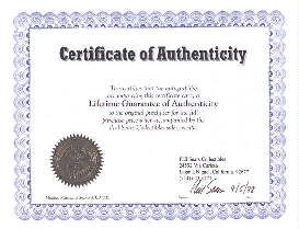 Disney-themed Certificate of Authenticity with ornate border, gold seal, and signatures—ideal for park memorabilia or signed collectibles.