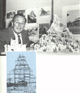 Card-stacking expert poses by a towering playing card pyramid at Disneyland, with past record-breaking builds displayed behind him.