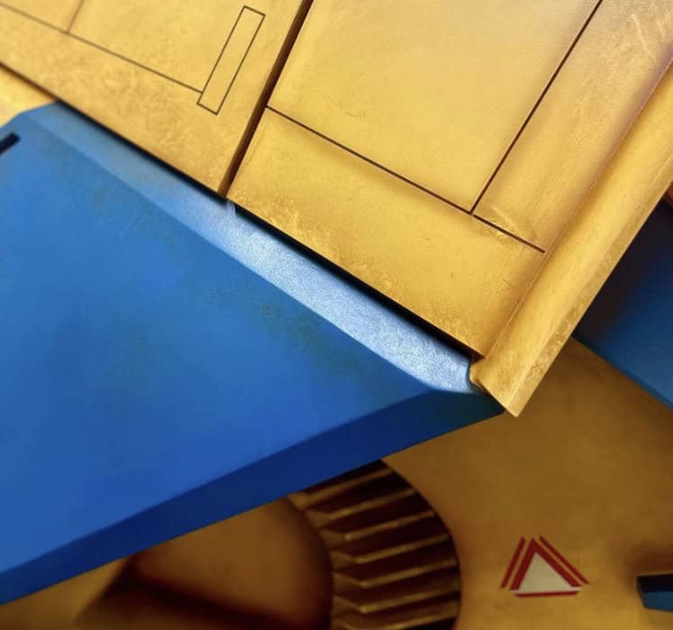 Dynamic blue and gold geometric patterns channel the energy of Cosmic Rewind, with the Nova Corps logo hinting at epic adventure.