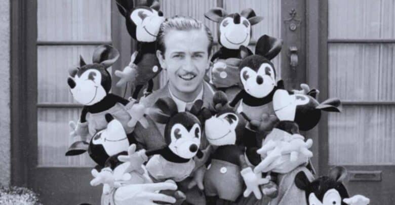 Walt Disney with Mickey dolls