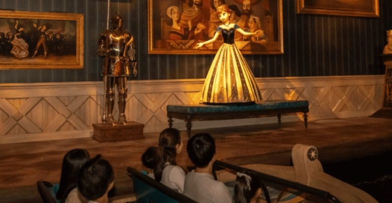 Guests ride Anna and Elsa's Frozen Journey