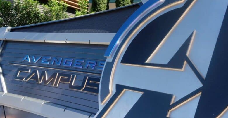 Avengers Campus sign at Disneyland Resort.