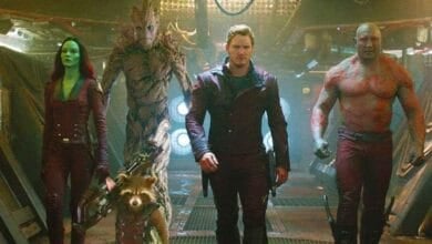 The Guardians of the Galaxy onboard the Guardians of the Galaxy: Cosmic Rewind attraction.