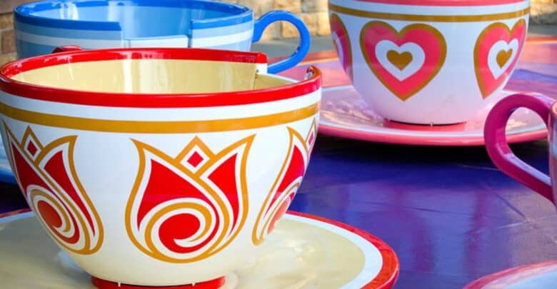 Mad Tea Party teacups at Magic Kingdom, a classic attraction frequently featured in Disneyland news.