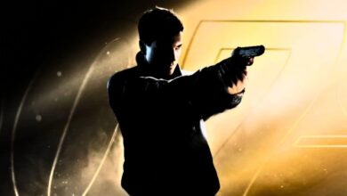 James Bond with his signature 007 handgun.