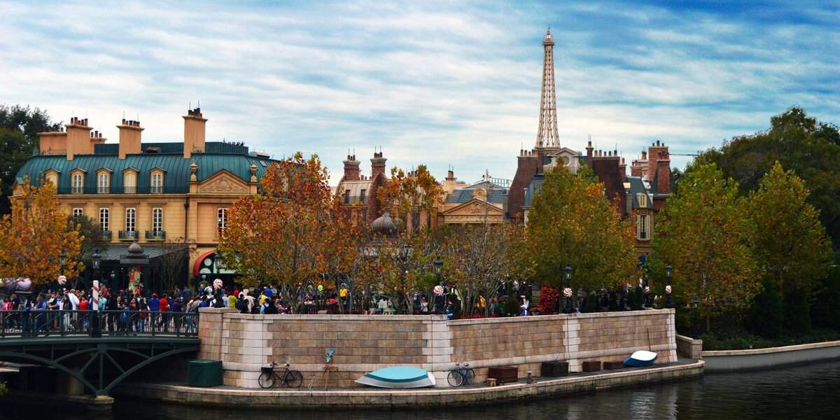 EPCOT France Pavilion from the bridge by International Gateway