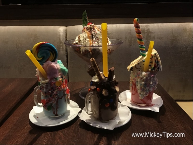 Epic milkshakes and a giant sundae steal the show at Planet Hollywood Observatory, a must-stop treat spot in Walt Disney World.