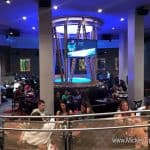 Planet Hollywood Observatory's modern, dimly lit dining and giant central screen wow Disney World guests with immersive ambiance.