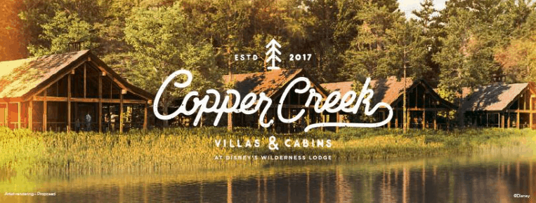 Cozy Copper Creek Villas & Cabins nestled by the water at Walt Disney World, surrounded by lush trees and vacation magic.