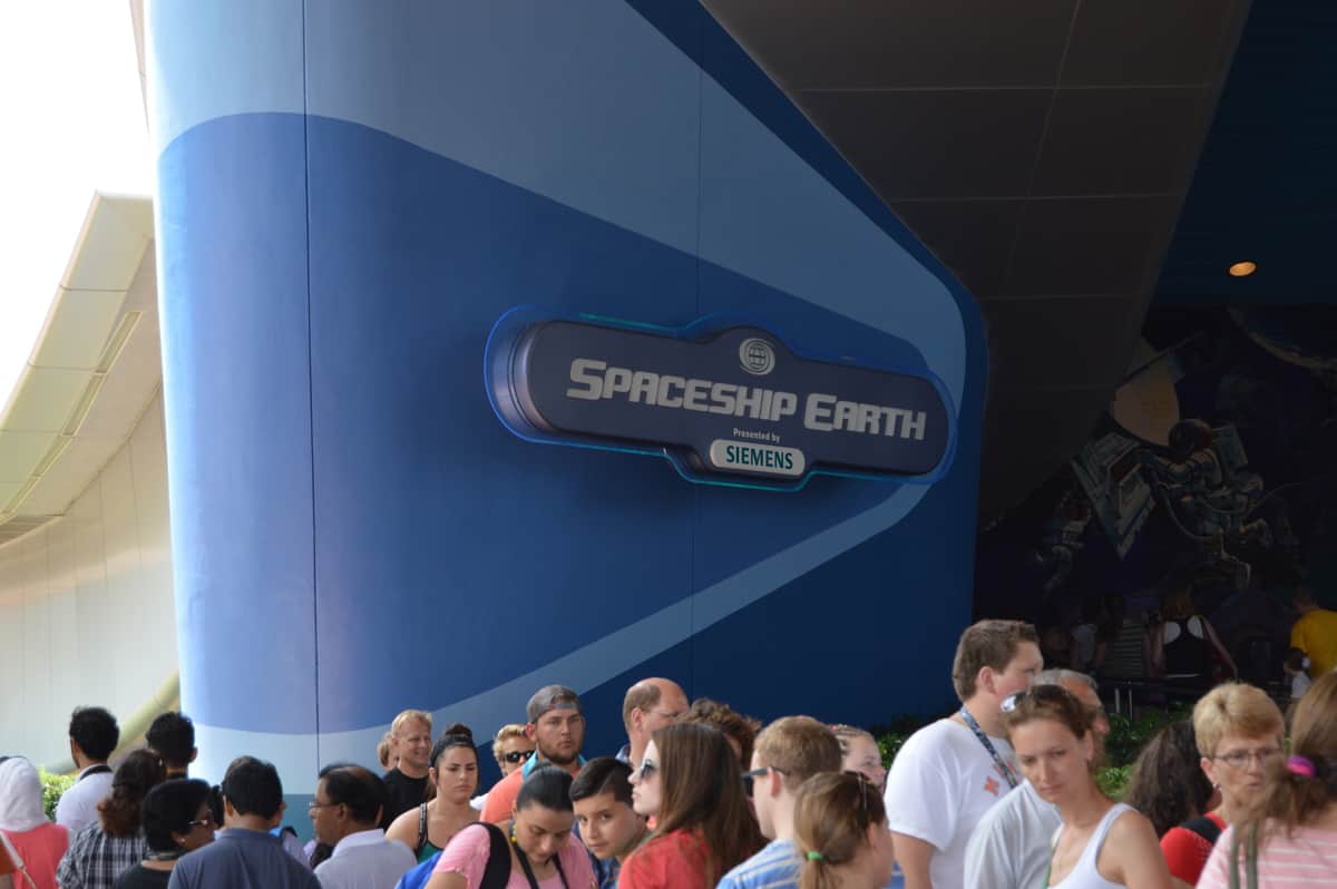 Epcot Spaceship Earth Entrance Sign