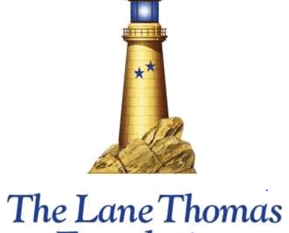 The Lane Thomas Foundation lighthouse statue, with two blue stars, celebrates Disney magic and hope for families.