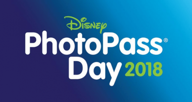 Disney PhotoPass Day 2018 logo shines on a blue gradient, marking the August 19 celebration at Walt Disney World Resort.